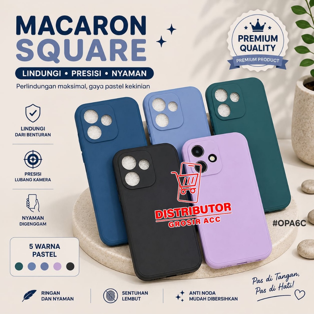 OPPO A6C กรณี MACAROON SQUARE EDGE SOFT CASE LIQUID EDGE OPPO A6C MS-1