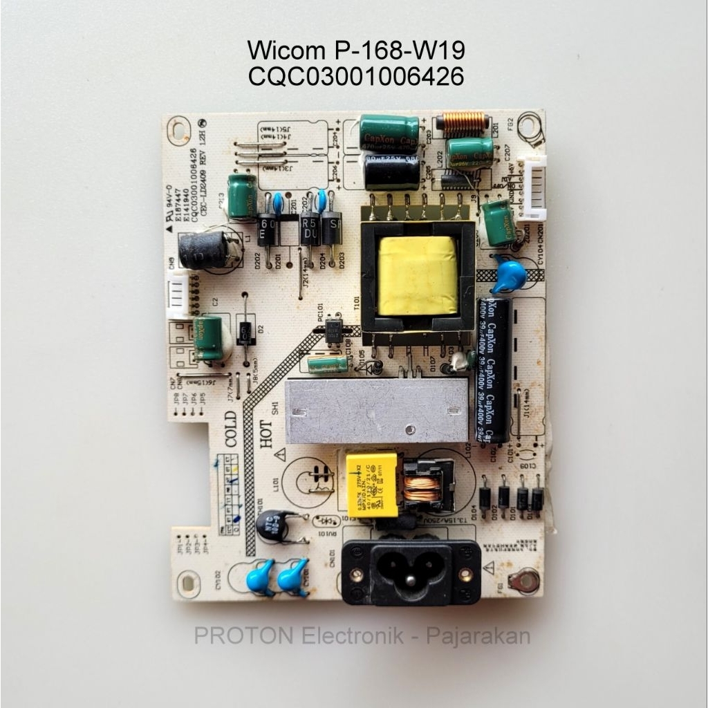 MESIN PSU LED Monitor INFORCE IFLED19W-DV Wicom P-168-W19 18.5 "C แหล่งจ่ายไฟเครื่อง03001006426 CEC-