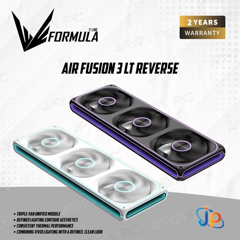 สูตร V-Line Air Fusion 3 LT ARGB Unified Body PWM Reverse Blade Cooler Fan Case 36 ซม. - พัดลมปลอก 3