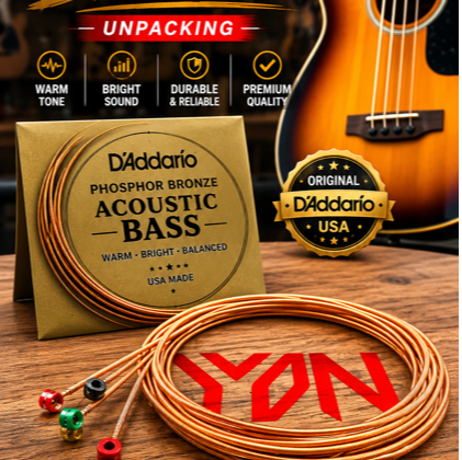 D'ADDARIO DAddario Bass Acoustic USA Bronze Unpacking – (.045-.065-.080-.100)