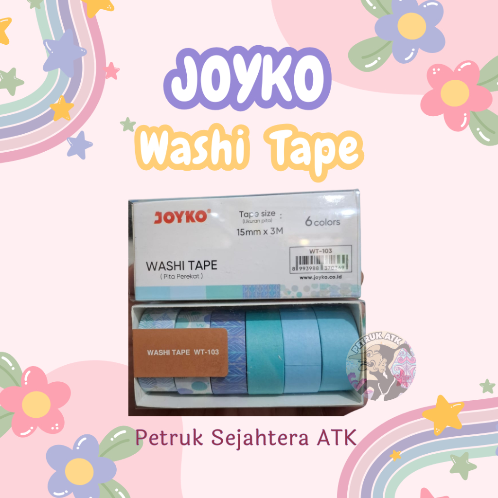 [ชุด] WASHI TAPE ADHESIVE TAPE JOYKO PAPER TAPE WT-103