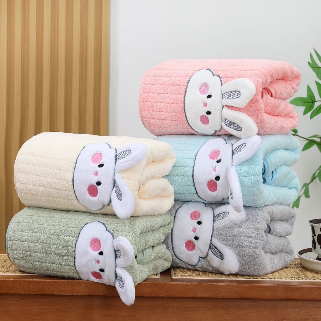Rabbit Microfiber Bath Towel SMALL Size 35x75 Soft / Childrens Towel