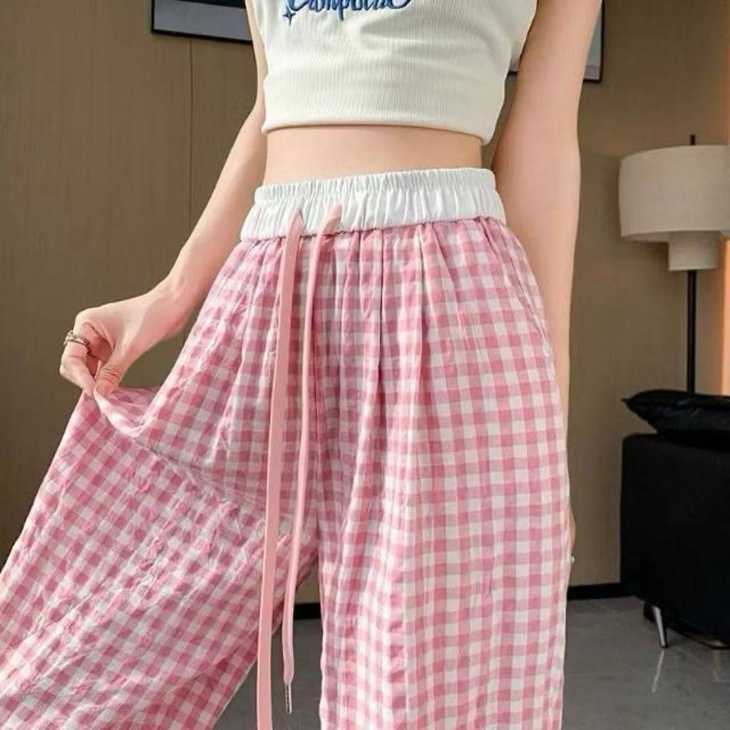 LP 60-75 P 100 GINGHAM CULOTTS, PLAID LONG PANTS