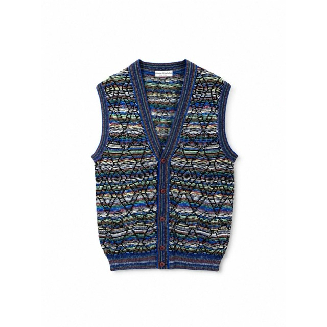 Fantasie Di Settembre อิตาลี Missoni Coogi สไตล์แรงบันดาลใจเสื้อกั๊กสายถักเสื้อกันหนาว