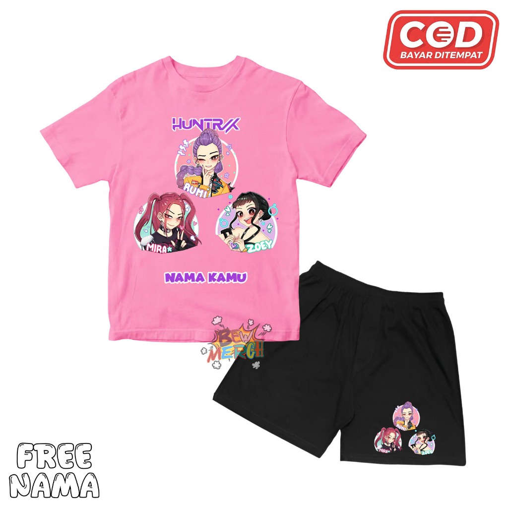 Huntrix Kpop Demon Hunter เด็กเสื้อยืดและกางเกงชุด / Huntrix Kpop Demon Hunter เด็กเสื้อยืดและกางเกง