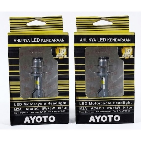AYOTO M2A ไฟหน้า LED มอเตอร์ไซค์ (AC/DC - 8W+8W)