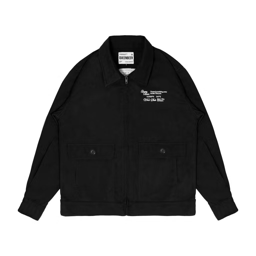 Queenbeer - Twill - เสื้อแจ็คเก็ต Daxter - สีดํา