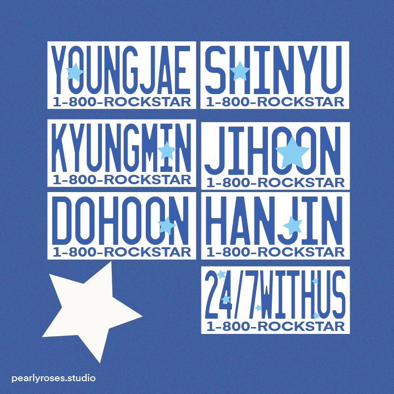 TWS Rockstar Name Sticker โดย pearyroses.studio