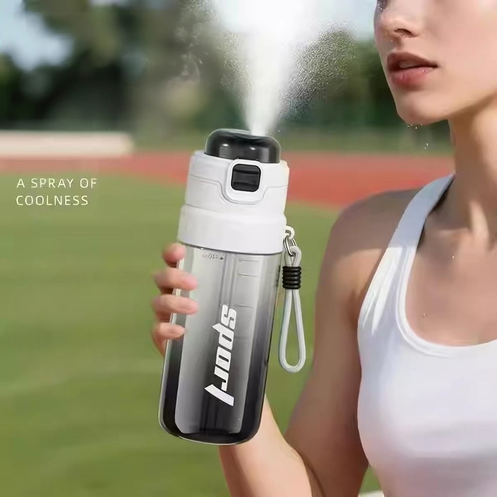 Bb&B-356 750ML ขวดดื่มแบบสเปรย์ 2-in-1 แบบพกพา แก้วน้ําสเปรย์หมอกป้องกันการรั่ว
