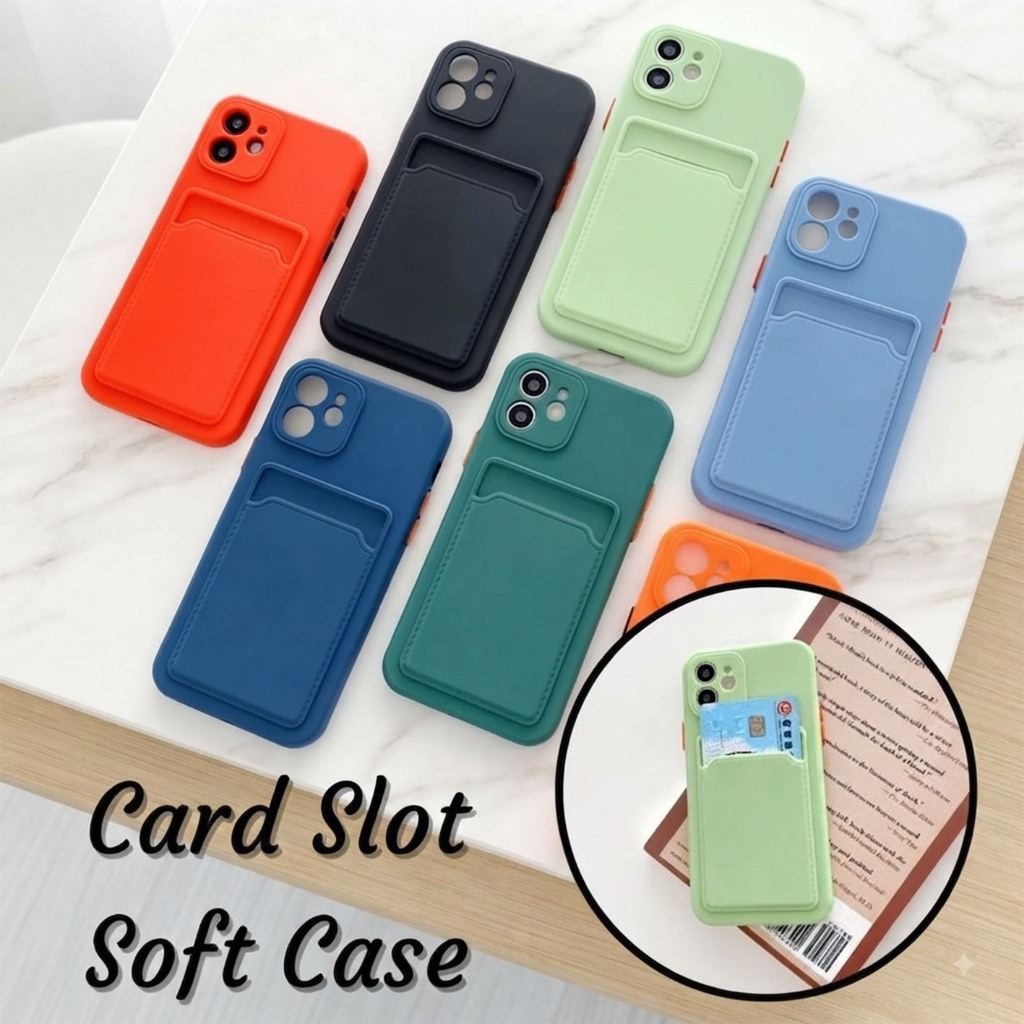 01-SP Softcase Slot Card VIVO Y91 Y93 Y95 Y22 Y51 2020 สีซิลิคอน