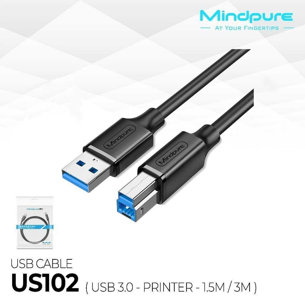 MINDPURE US102 USB 3.0 ประเภท B สายเคเบิลข้อมูลสําหรับเครื่องพิมพ์เครื่องสแกนเนอร์ Harddisk Docking 