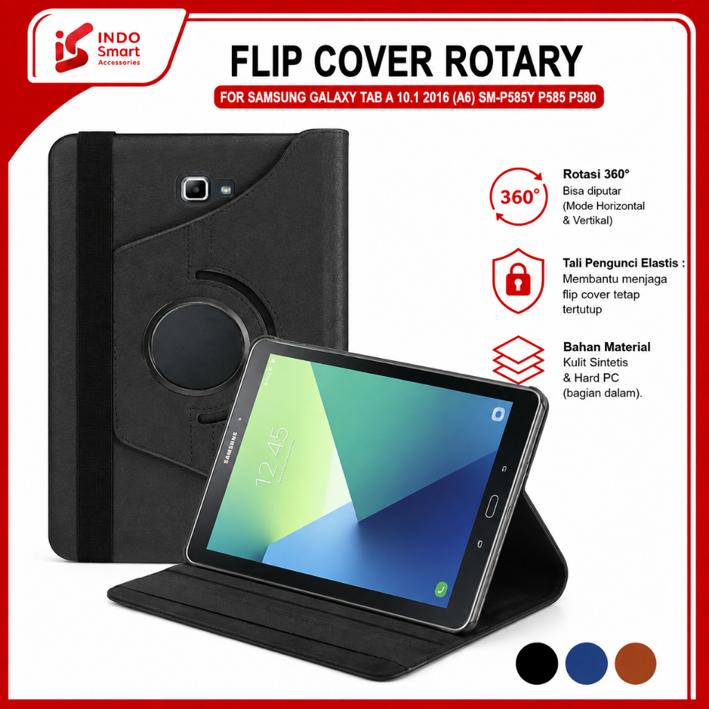 Samsung Galaxy Tab A 10.1 2016 พร้อมเคส S-Pen P585Y P580 P585 Flip Cover Rotary 360 Casing Standing