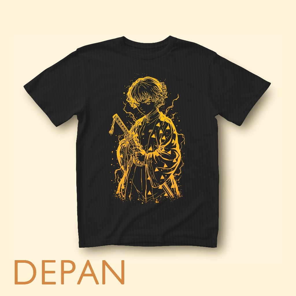 Demon Slayer Zenitsu Line Original FatBoB Tshirt อะนิเมะเสื้อยืด