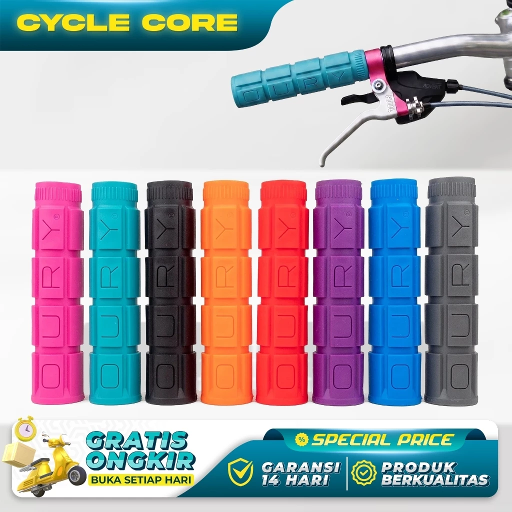 จักรยาน Hand Grip OURY V2 Single Compound MTB จักรยานพับ Fixie Commuter Bike Minivelo Minion Hybrid Gravel Down Hill BMX Anti Slip Soft Light