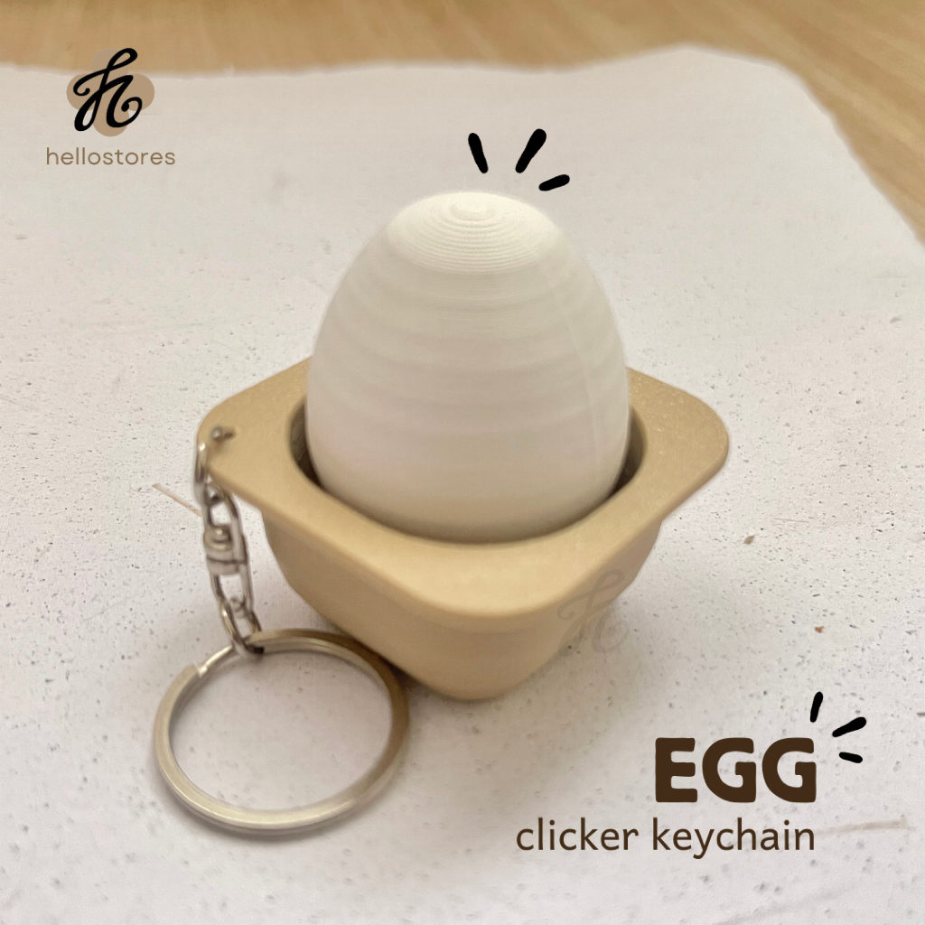 GANTUNGAN พวงกุญแจ Egg Clicker I พวงกุญแจ Fidget Clicker ไข่/Telor - พวงกุญแจ Egg Fidget Clicker