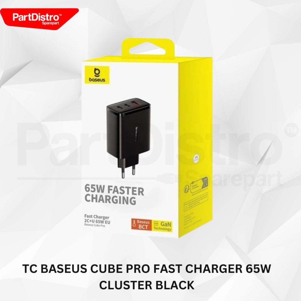 ADAPTER / CHARGER HEAD / TC BASEUS CUBE PRO FAST CHARGER 65W CLUSTER สีดํา