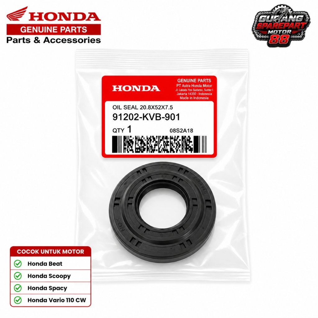 (รับประกัน) 91202-KVB-901 ซีลน้ํามันเดิมซ้ายปั๊มน้ําKVB HONDA BEAT SCOOPY SPACY VARIO 11 CW