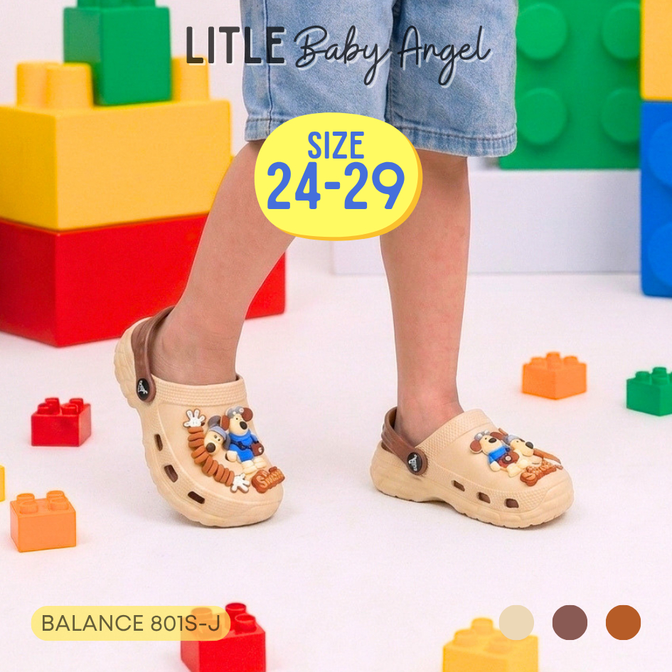 Baim Baby Boys รองเท้าแตะเด็กวัยหัดเดิน 3 4 5 6 7 ปี Eva Phylon Light BLC 801S-J สีน้ําตาล