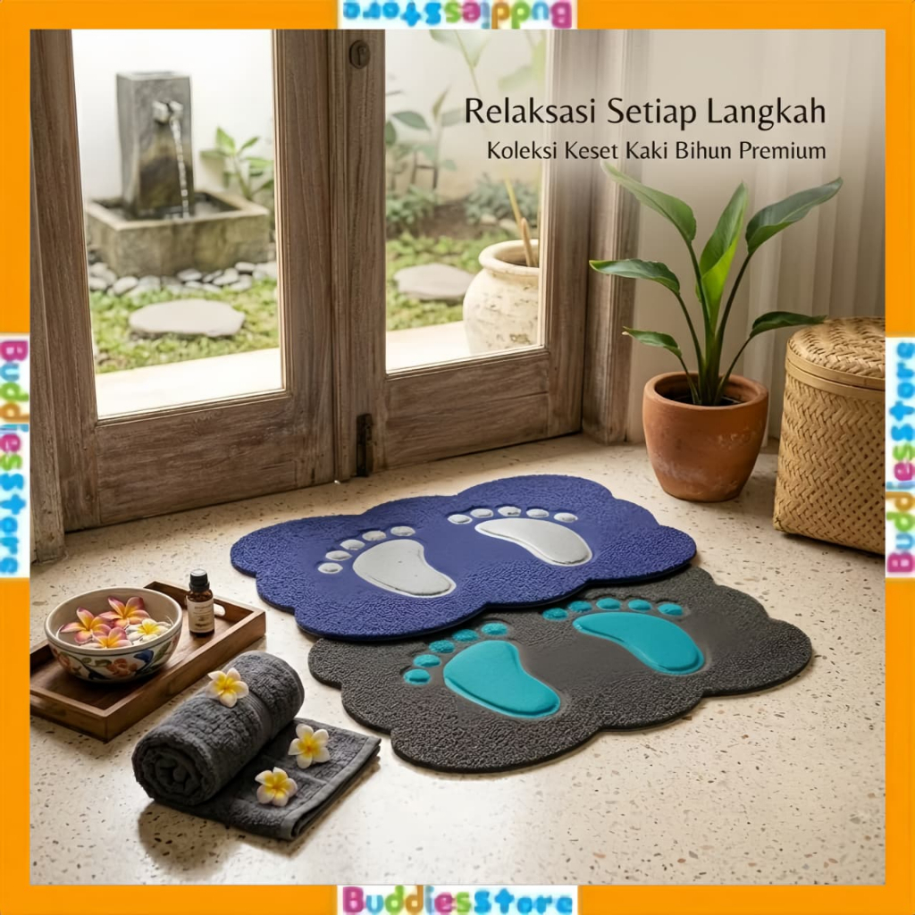 ประตูป้องกันการลื่นไถลพร้อมเท้า MOTIF / BIHUN CARPET สําหรับห้องอาบน้ําและบ้าน