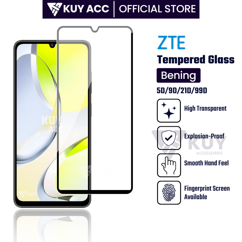 LAYAR KUY - กระจกนิรภัยแบบเต็มหน้าจอ 5D ZTE Blade A76 A75 5G A73 A72s A72 A54 A55 A53 Pro A52 A35 A3