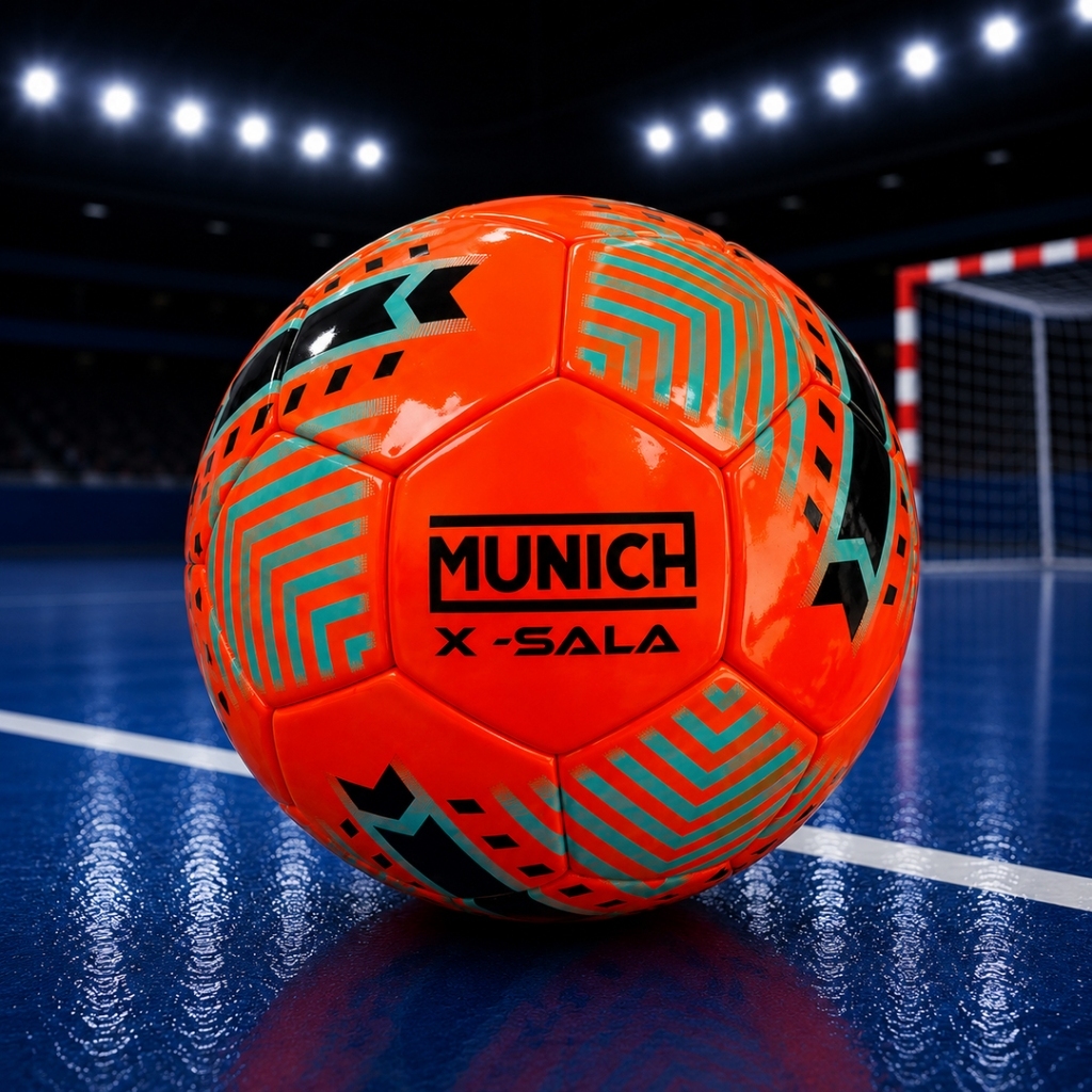 RS646 - ลูกฟุตซอล Munich X-Sala ไซส์ 4 การควบคุมอันทรงพลังสําหรับเกมในร่มและกลางแจ้ง