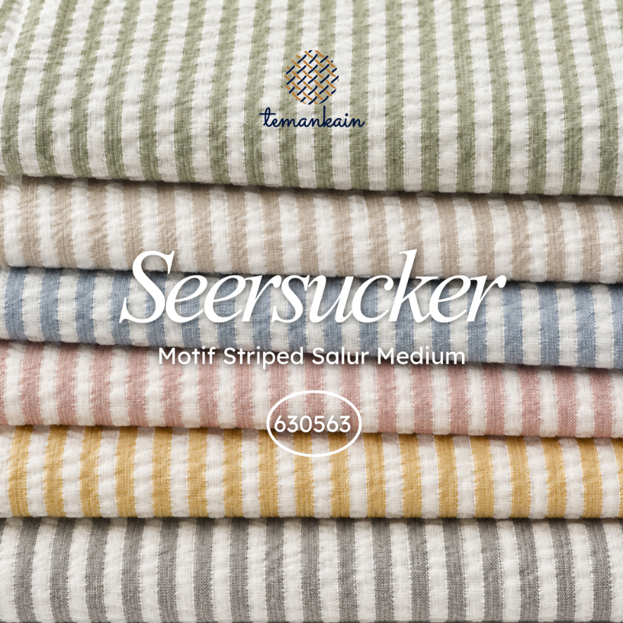 (50 CM) พรีเมี่ยมลาย Seersucker Fabric Medium Size I วัสดุผ้า | เพื่อนผ้า โดย ที่ เมตร