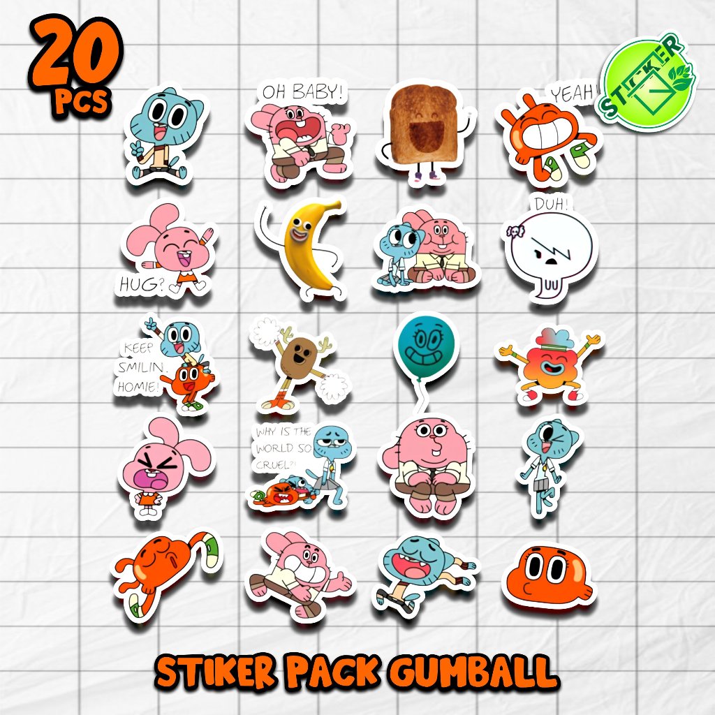 P49 CUTE COOL GUMBALL CHARACTER GUMBALL STICKER PACK ใหม่ล่าสุด VIRAL GUMBALL PACK VARIOUS CUTE FACE