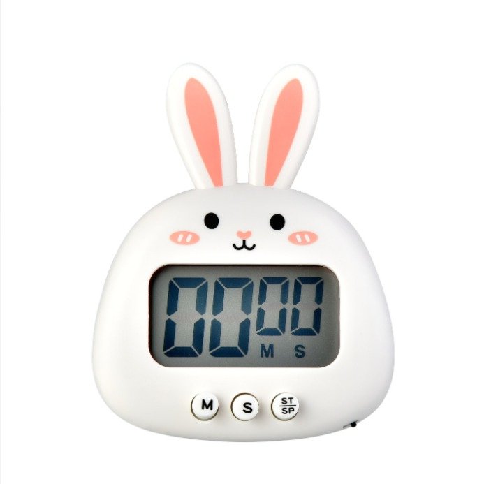 MDLBake TIMER DIGITAL KITCHEN OVEN TIMER COOKING BAKING CUTE WHITE RABBIT MOTIF TIMER OVEN PREMIUM D
