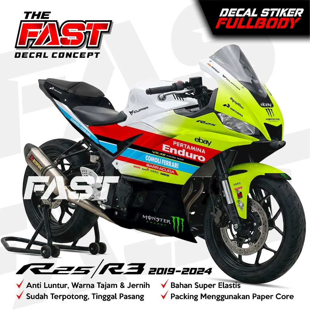 Decal r25 สติกเกอร์ Striping R25 Fullbody สติกเกอร์ R25 Striping Lis Varis R25 สติกเกอร์รถจักรยานยนต