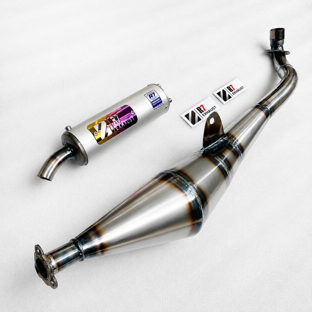 Original R7 Exhaust Type UnderSide For Yamaha SS2 SSTWO Y110 Y100 Mate 100 Sport 100 Belle-R RC80 RC100 RC110 Crystal ท่อแต่ง 2 จังหวะ
