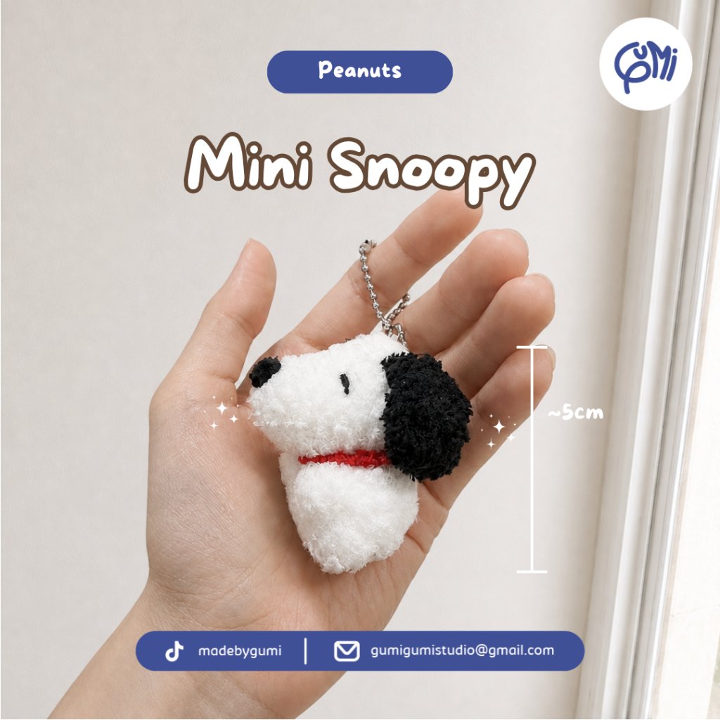 GANTUNGAN [madebygumi] พวงกุญแจ Snoopy ขนาดเล็ก | พวงกุญแจ Snoopy Peanuts