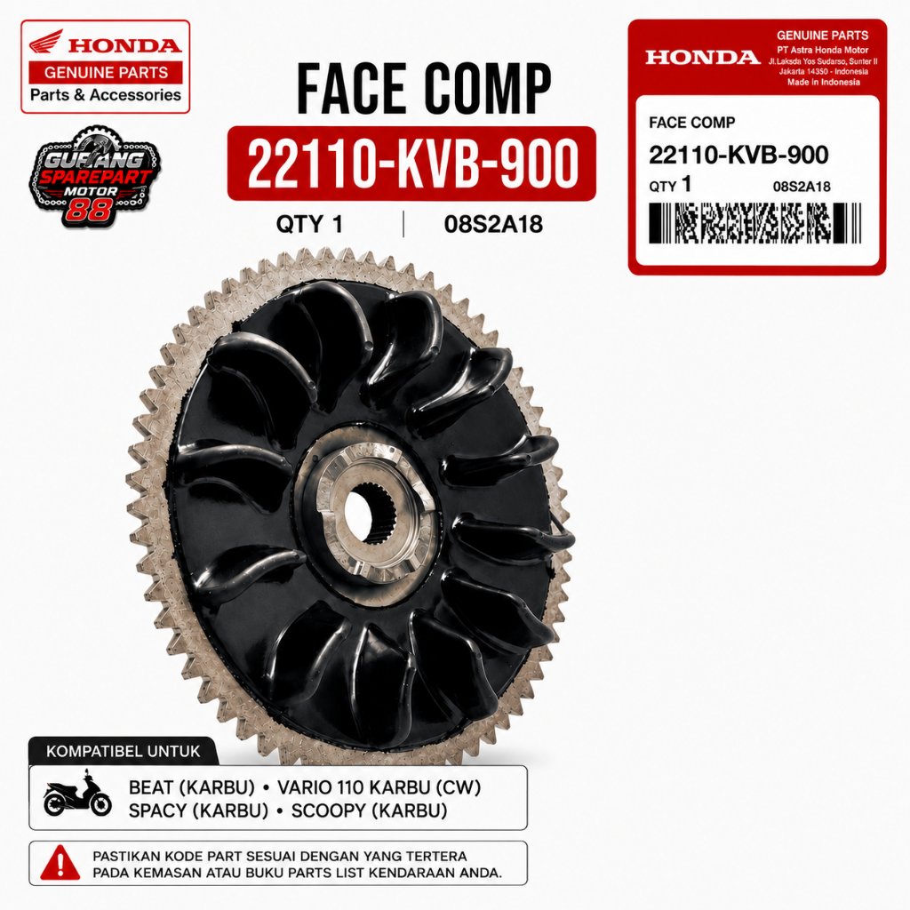 (รับประกัน) ORIGINAL HONDA 22110-KVB-900 ORIGINAL FACE DRIVE FAN OPPONENT ROLLER HOUSING CVT KVB HON