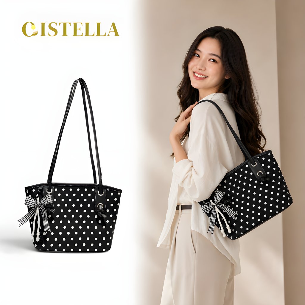 CISTELLA - Cielle Bag Womens Tote Bag Polka Dot Womens Bag Polka Dot Womens Handbag Top Handle Bag A
