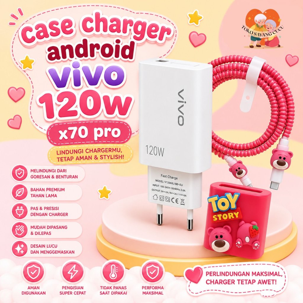 Vivo X70 Pro 120W Charger Cover Cute Character Charger Head Protector Case / Charger Protector
