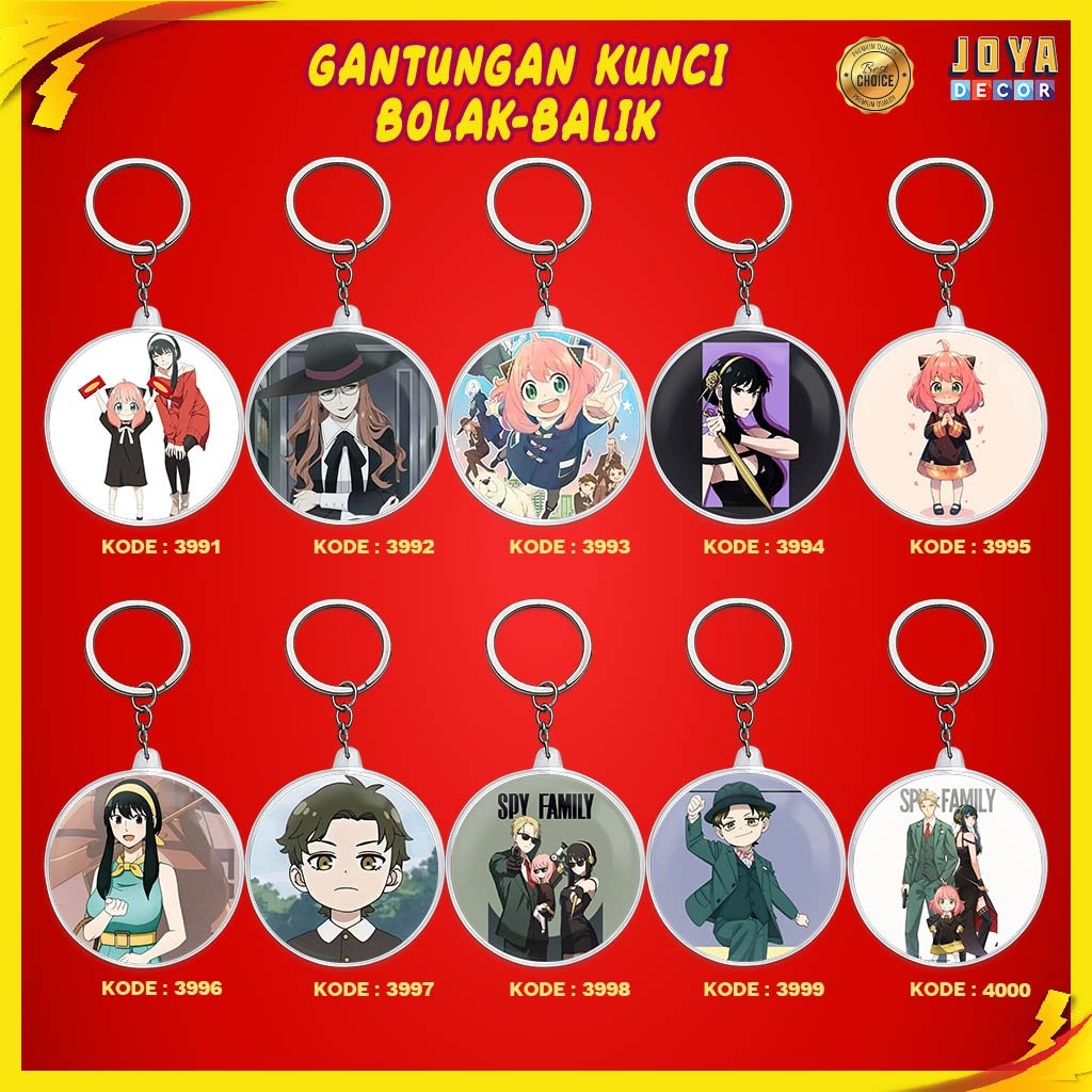 GANTUNGAN SPY X FAMILY KEYCHAIN / ACRYLIC SPY X FAMILY KEYCHAIN / ROUND SPY X FAMILY KEYCHAIN XJ