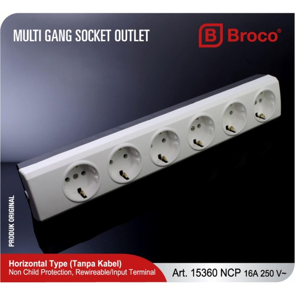 ซ็อกเก็ต 6 พิน Broco 15360-55NCP (ป้องกันเด็ก)