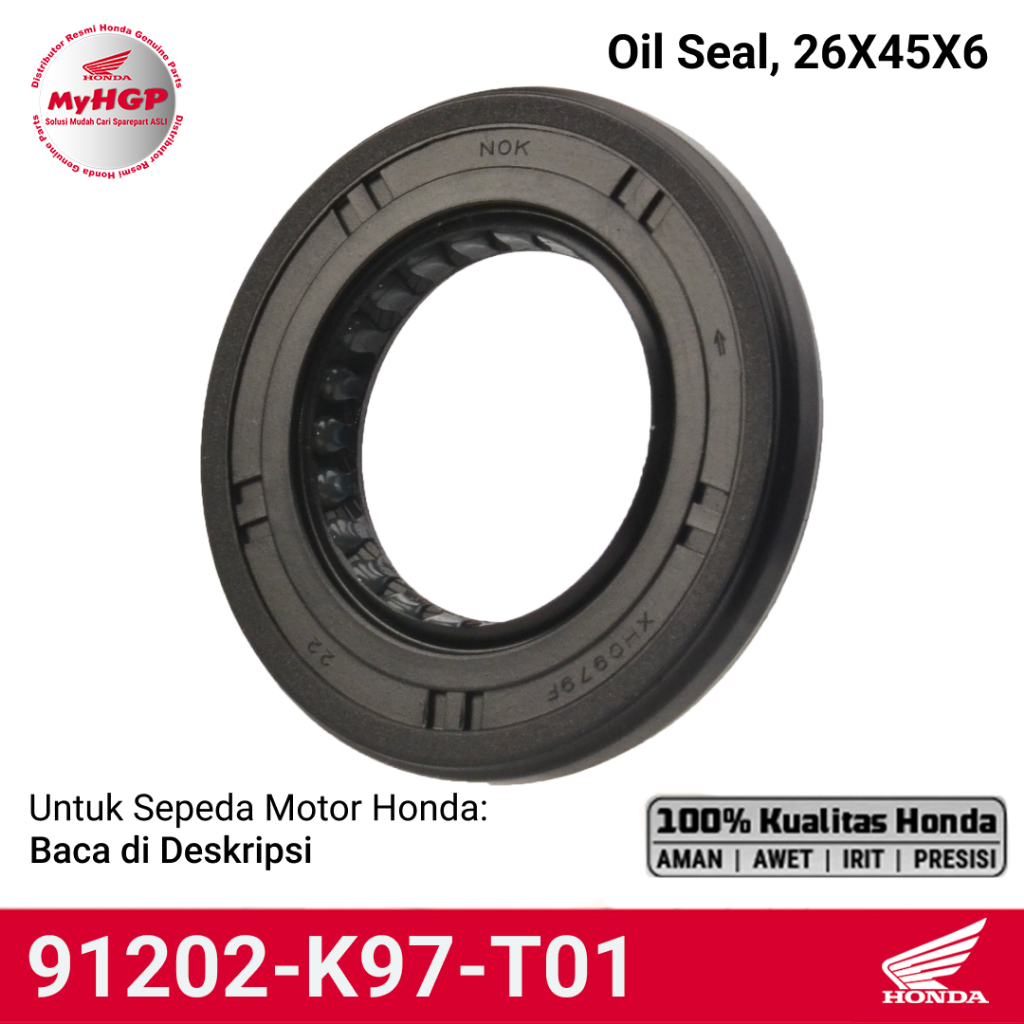91202K97T01 ซีลน้ํามัน 26x45x6 - เพลาข้อเหวี่ยง - Vario PCX ADV 150 160 - 91202-K97-T01 91202KWN901