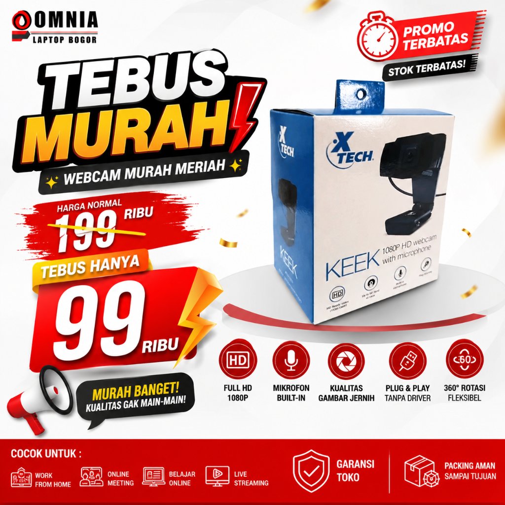 WEBCAM XTECH KEEK XTW-1080P HD พร้อมไมโครโฟน