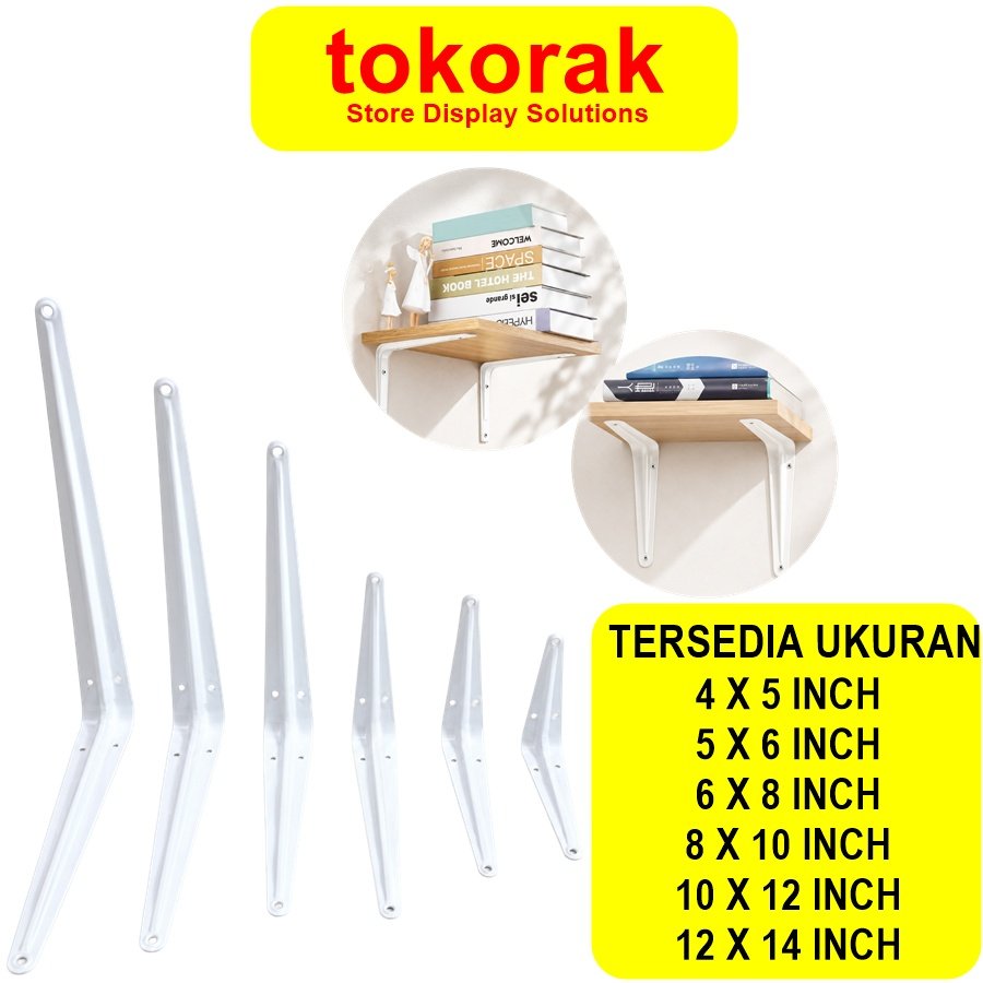 SIKU WILMER THICK WHITE SHELF ELbow 3X4 4X5 5X6 6X8 8X10 10X12 12X14 IRON WALL SHELF L