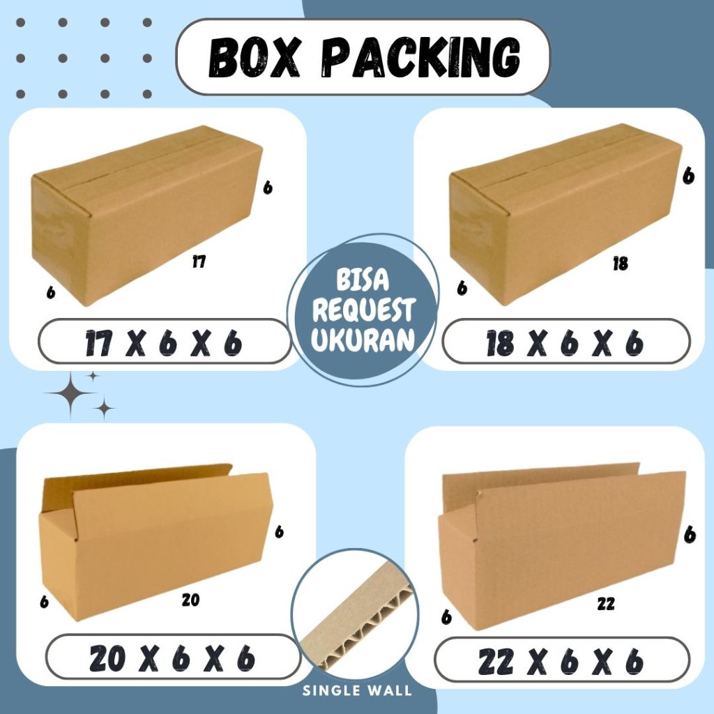 กล่องบรรจุ 22x6x6/20x6x6/18x6x6/17x6x6/15x6x6/13x6/12x6x6/10x6 A1 กล่องขวดกระดาษแข็ง