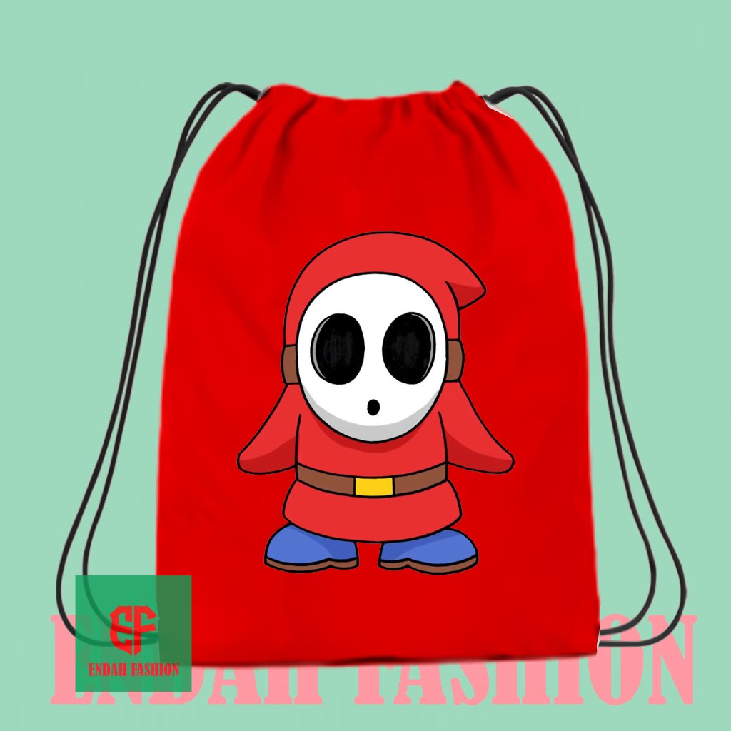 CHILDRENS DRAWSTRING BAG SHY GUY SUPER MARIO CHARACTER BAG