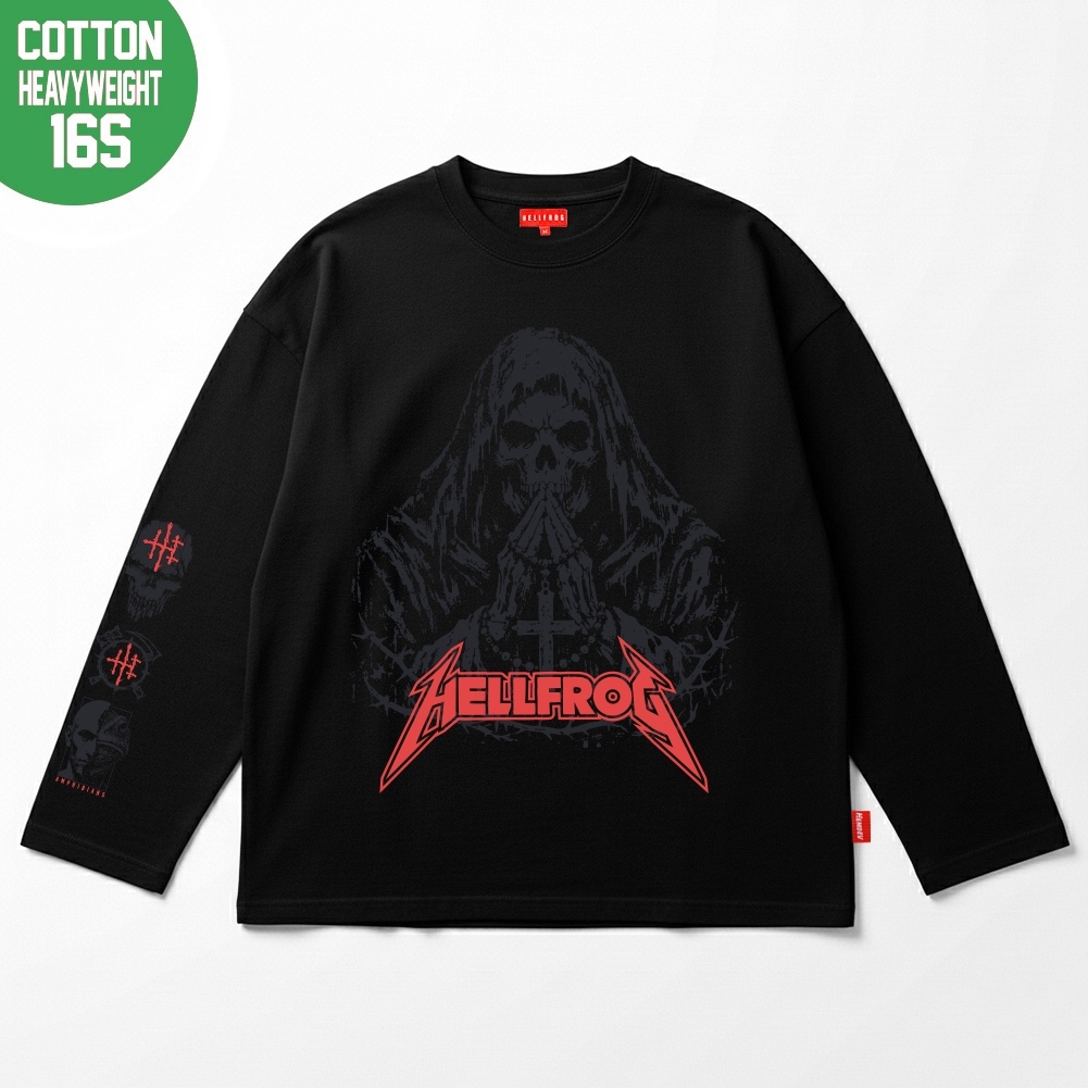 Hellfrog Longsleeves Oversize Master Of Puppet Heavyweight Black Tees