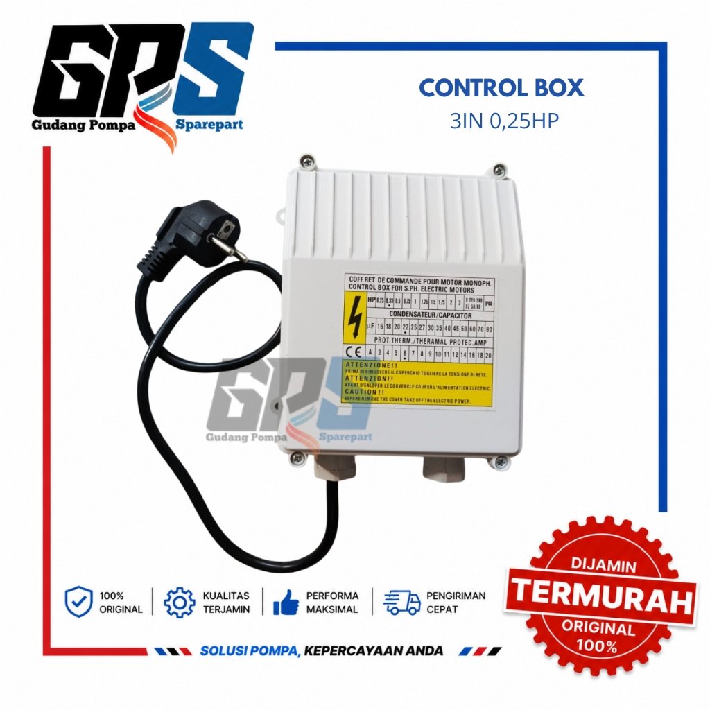 [CONTROL BOX] กล่องควบคุม SATELLITE PUMP SUBMERSIBLE 3IN 0.25HP - EASY TO INSTALL