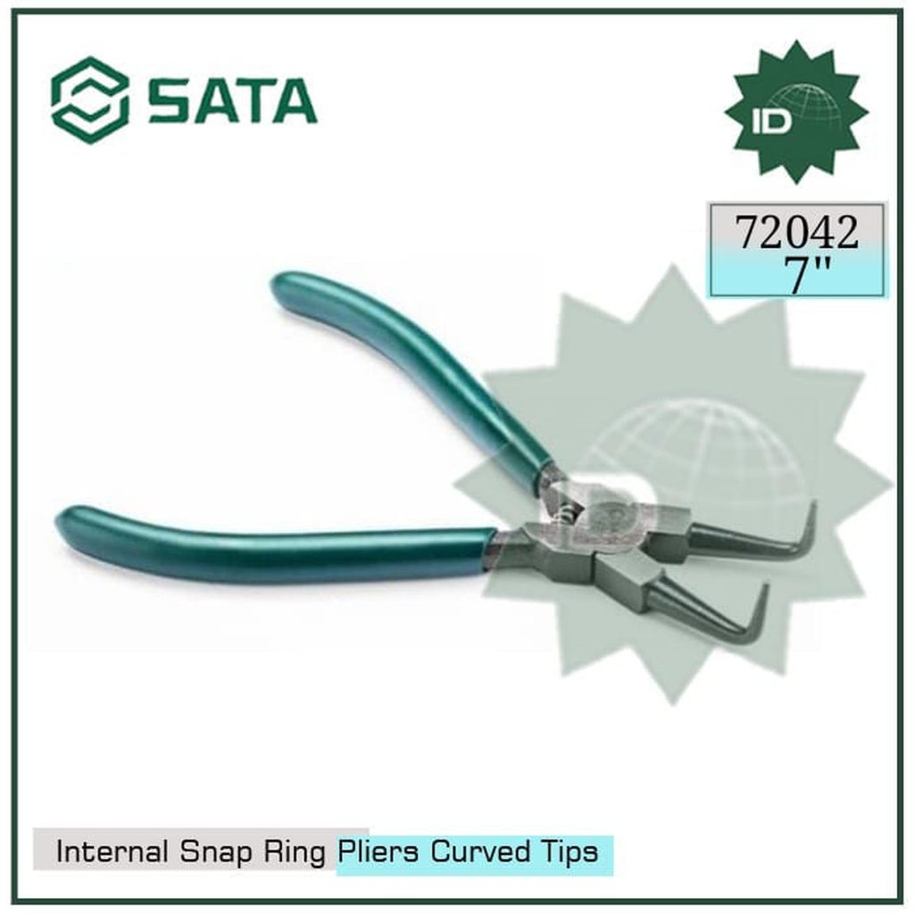 SATA 72042 Snap Ring คีมโค้งภายใน 7" เครื่องมือ Sata สไตล์เยอรมัน
