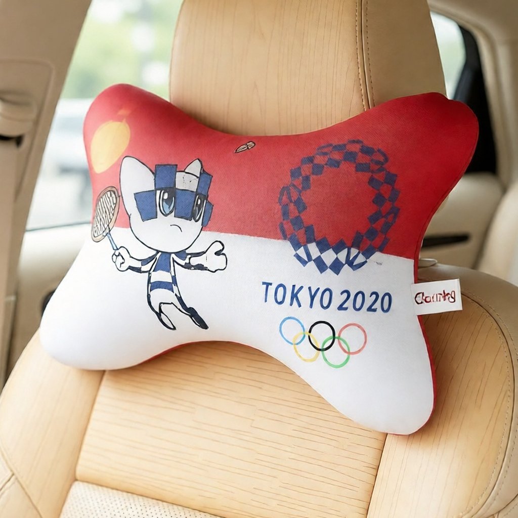Souvenir Bantal Headrest Olimpiade Tokyo 2021 Badminton Indonesia Emas | Merchandise