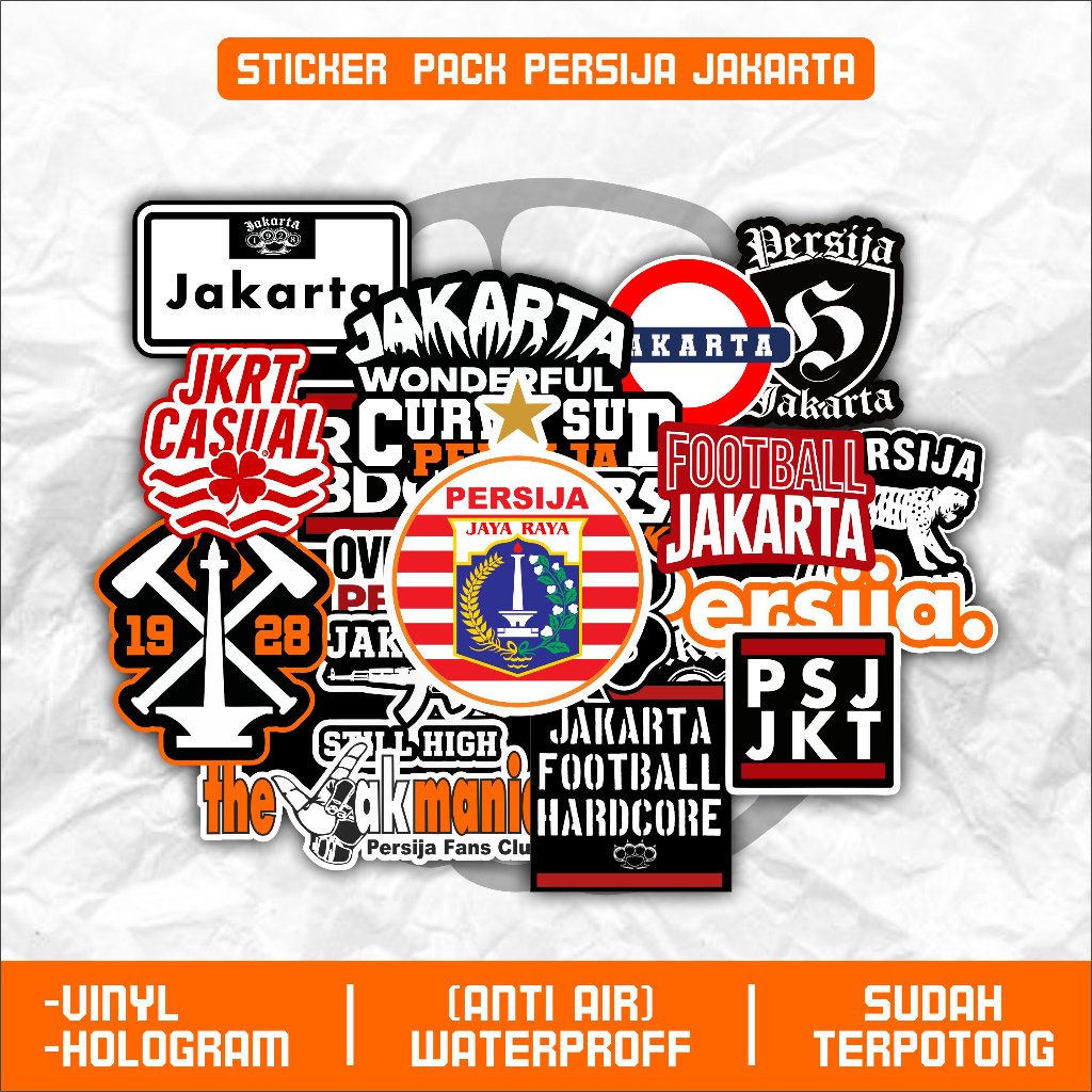MTP STRIPING STICKER PACK PERSIJA CONTENTS 20PCS BUNDLE โลโก้ PERSIJA THE JACK MANIA K-02