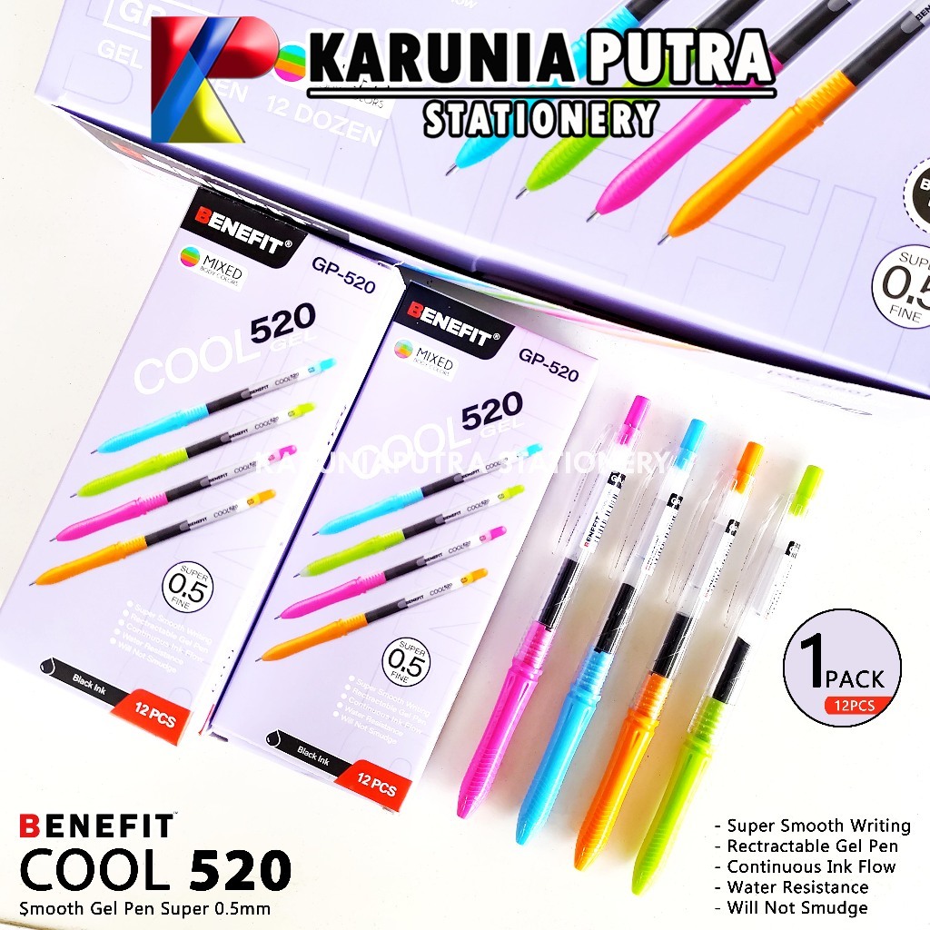 Benefit Cool GP-520 Gel Pen Not Kokoro Koro 1 แพ็ค มี 12 ชิ้น
