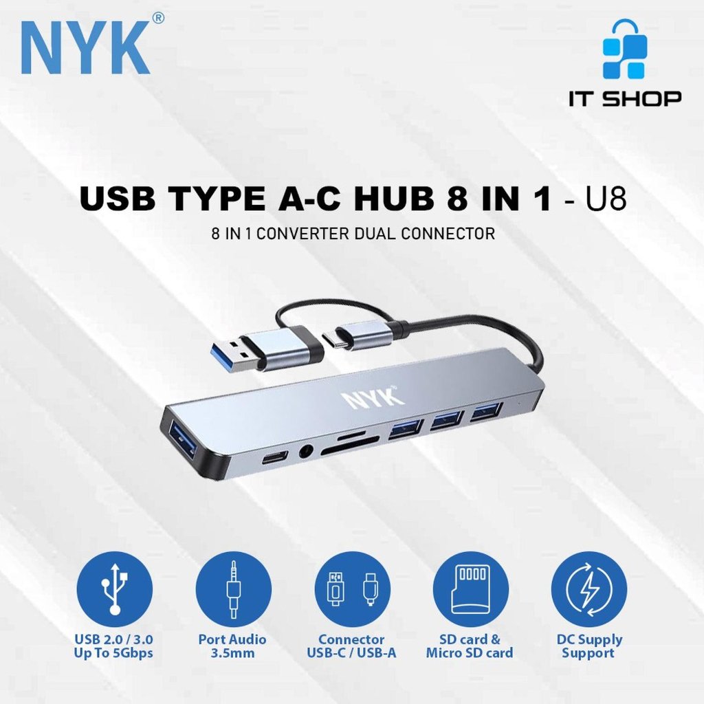 NYK USB TYPE AP Hub 8 In 1 - U8