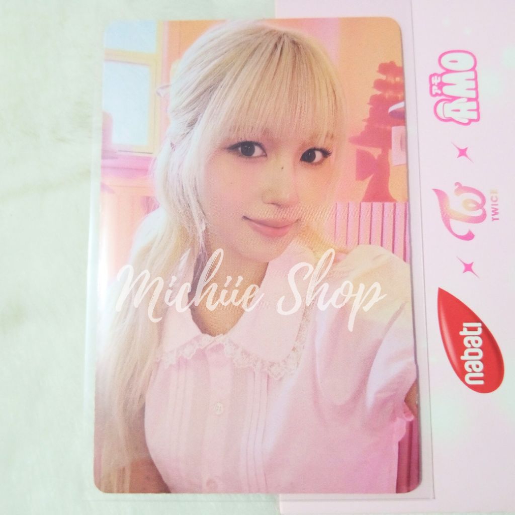 Mina Twice x Nabati การ์ดสตรอเบอร์รี่ | ภาพนาบาติ x Twice x Amo OFC