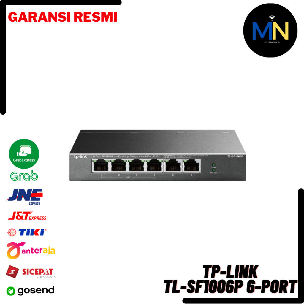 TP-LINK TL-SF1006P 6-Port 10/100Mbps Desktop Switch พร้อม 4-Port PoE+